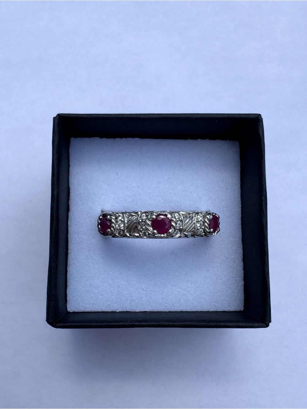 Judith Ripka 925 Sterling Silver Ruby Ring